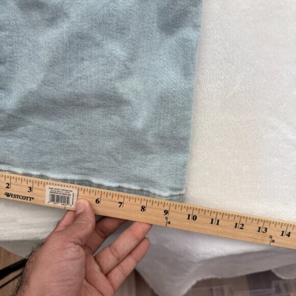 Levis Jeans Womens 32x33 Blue Light Wash Ribcage Boot Stretch High Rise - Picture 9 of 16